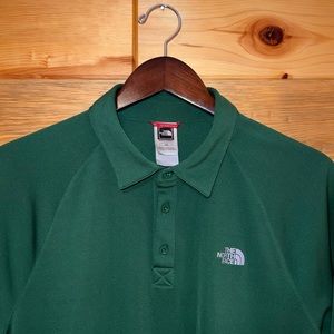 Men’s THE NORTH FACE TNF Vapor Wick Performance Green Raglan Polo Golf Shirt L